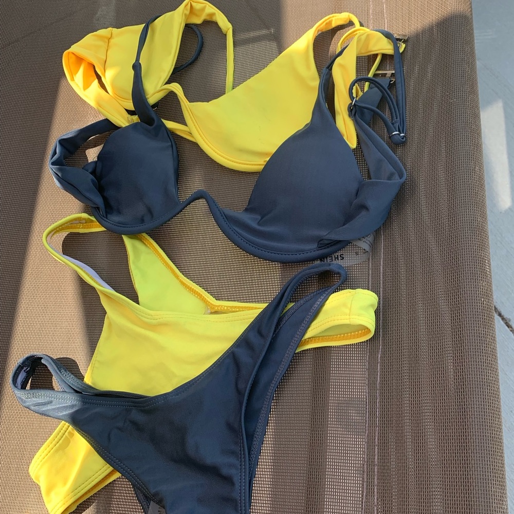 SHEIN Yellow bikini, Grey bikini  -small
